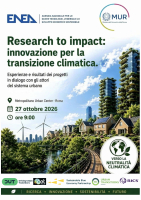 Research to Impact: innovazione per la transizione climatica. Esperienze e risultati dei progetti in dialogo con gli attori del sistema urbano 